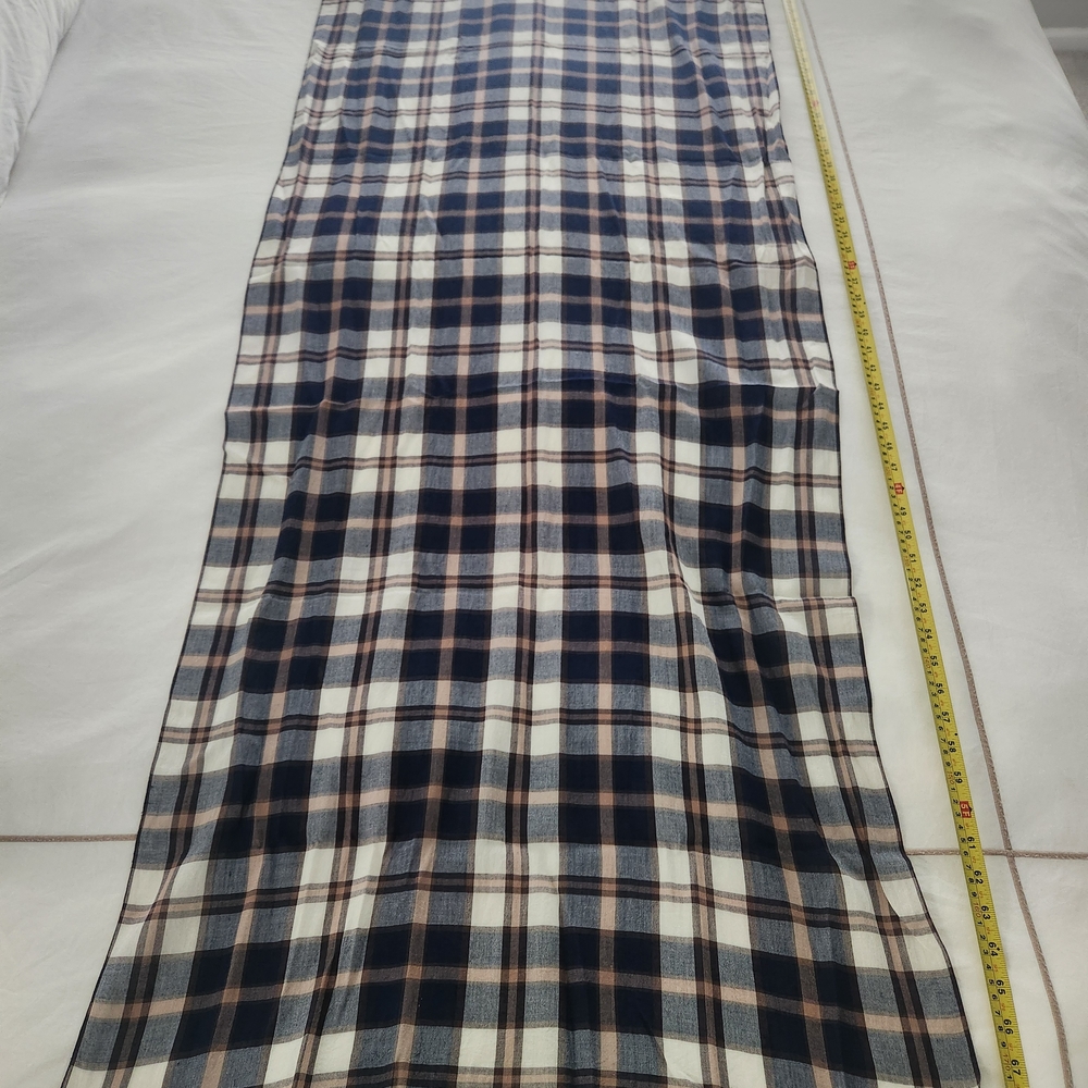 Brooks Brothers Summer Blue and White Plaid Scarf